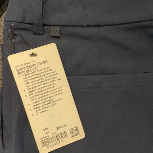 LULULEMON Commission Relaxed Fit Shorts 11" *Warpstreme - True Navy - Picture 7 of 8